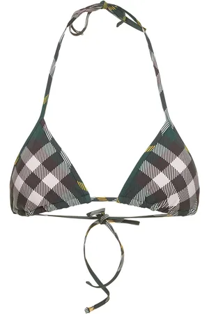 Burberry Haut De Bikini Triangle En Lycra À Carreaux
