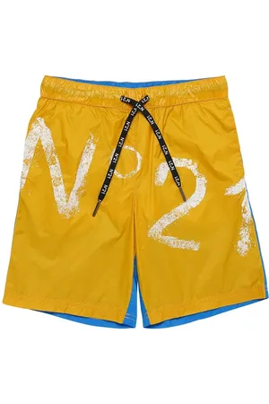 Nº21 Short En Coton Bicolore À Logo
