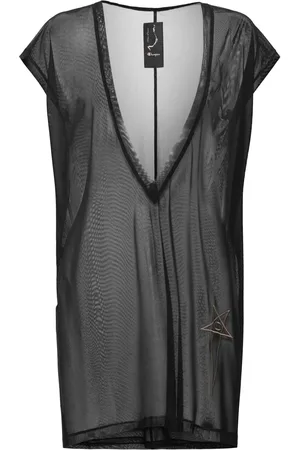 Rick Owens Haut Long En Micromesh À Col En V Champion