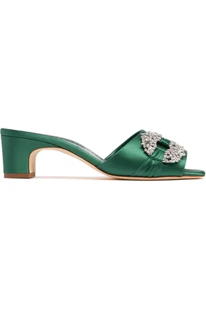 Manolo Blahnik Mules En Satin Prinap 50 Mm