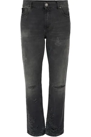 Balmain Jean Regular Fit En Denim Usé