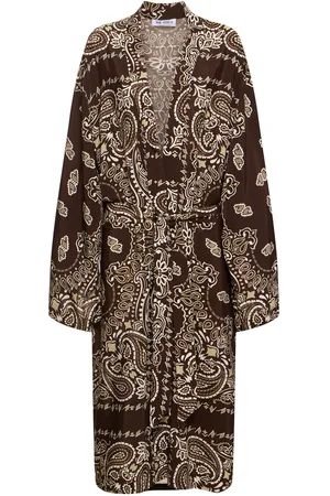 The Attico Robe Caftan En Sergé De Viscose Imprimée