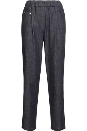 Brunello Cucinelli Pantalon Droit En Denim À Taille Élastique