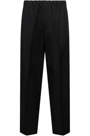 Jil Sander Pantalon Court Relaxed Fit En Gabardine De Laine