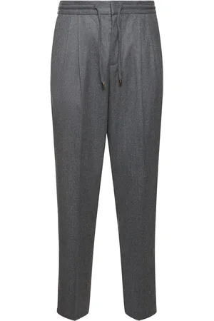 Brunello Cucinelli Pantalon Droit En Flanelle De Laine