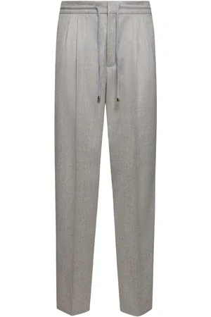 Brunello Cucinelli Pantalon Droit En Flanelle De Laine