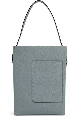 VALEXTRA Sac Cabas Moyen En Cuir Grainé Bucket