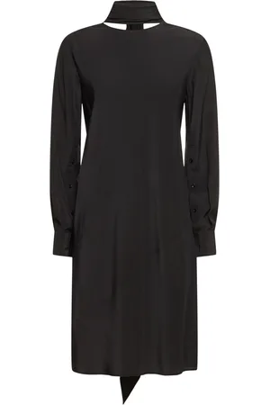 Helmut Lang Robe Midi Réversible En Soie Avec Foulard