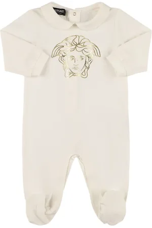 VERSACE Barboteuse En Jersey De Coton Imprimé