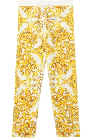Dolce & Gabbana Legging En Coton Imprimé Maiolica
