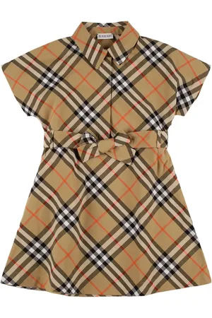 Burberry Robe En Popeline De Coton À Carreaux