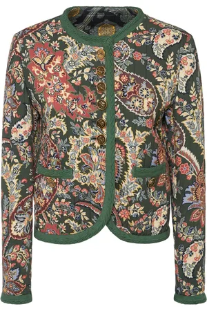 Etro Veste Sans Col Matelassée Imprimée