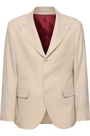Brunello Cucinelli Blazer Déconstruit En Laine Mélangée