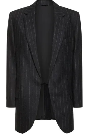 Brunello Cucinelli Blazer En Flanelle De Laine À Fines Rayures
