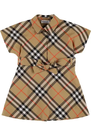 Burberry Robe En Popeline De Coton À Carreaux