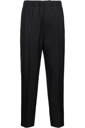 Jil Sander Pantalon Court Relaxed Fit En Gabardine De Laine