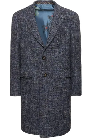 Etro Manteau En Laine Mélangée À Boutonnage Simple