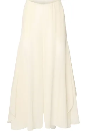 Chloé Pantalon Évasé En Soie Ruchée