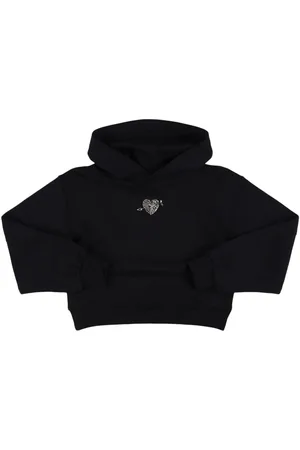 Msgm Sweat-shirt Court En Coton À Capuche