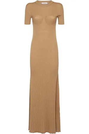 Max Mara Robe Longue En Maille De Soie Et Laine Europa