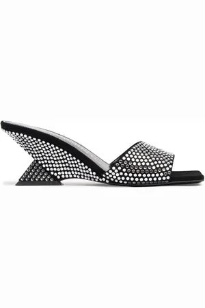 The Attico Mules En Daim Et Cristaux Cheope 60 Mm