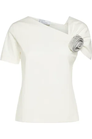 GIUSEPPE DI MORABITO T-shirt En Coton Mélangé Embelli Détail Roses