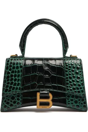 Balenciaga Sac En Cuir Embossé Avec Chaîne Xs Hourglass