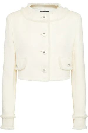 Dolce & Gabbana Veste Courte En Tweed Sans Col
