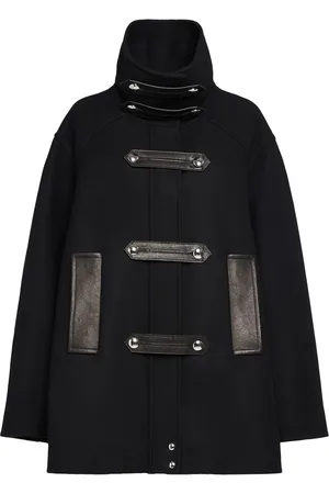 Khaite Manteau En Laine Mélangée Et Cuir Melbo