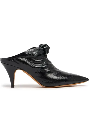 Khaite Mules En Cuir Craquelé Rowan 75 Mm