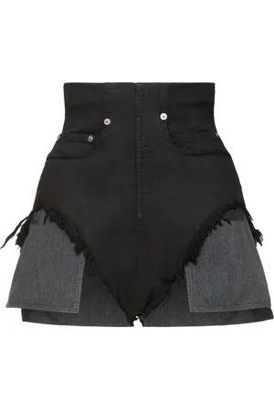 Rick Owens Short En Denim Déchiré