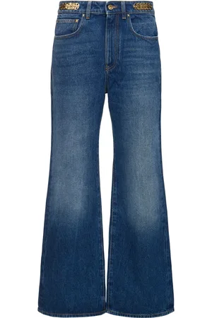 Paco rabanne Jean Droit En Denim Taille Mi-haute Avec Chaîne
