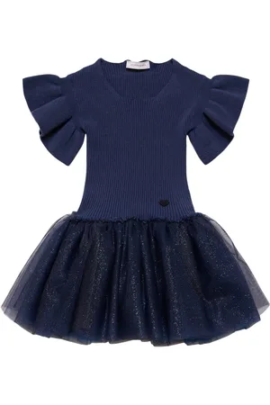 MONNALISA Robe En Tulle Et Maille De Coton