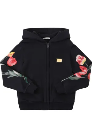 Dolce & Gabbana Sweat-shirt Zippé En Coton Imprimé À Capuche