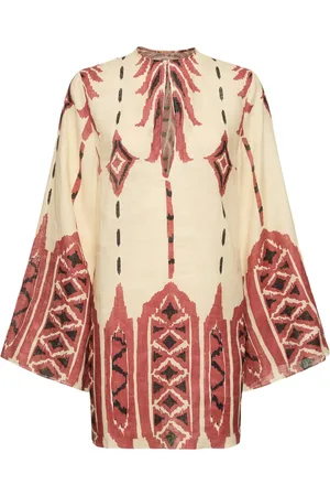 JOHANNA ORTIZ Robe Courte En Lin Imprimé Desert Scout