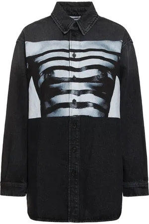 Jean Paul Gaultier Chemise Oversize En Denim Imprimé Corps