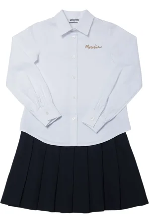 Moschino Chemise En Coton & Jupe Plissée En Jersey
