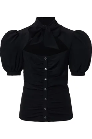 Alessandra Rich Chemise En Soie Drapée Avec Nœud