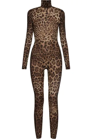 Dolce & Gabbana Combinaison En Mousseline De Soie Imprimé Léopard