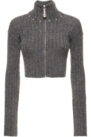 Alessandra Rich Cardigan Court En Maille De Mohair Mélangé