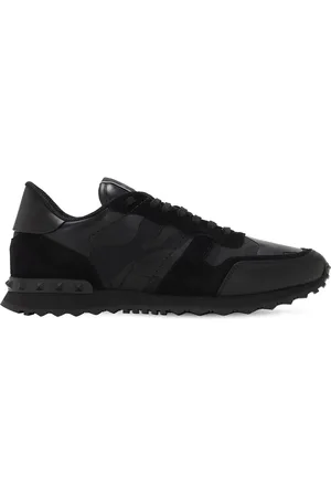 VALENTINO GARAVANI Sneakers En Toile Et Cuir Rock Runner