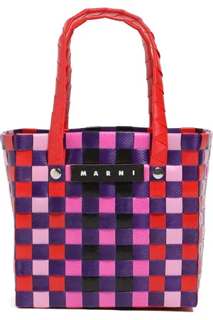 Marni Panier Tissé Color-block À Logo