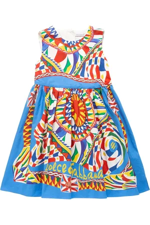 Dolce & Gabbana Robe En Popeline De Coton Imprimé Carretto