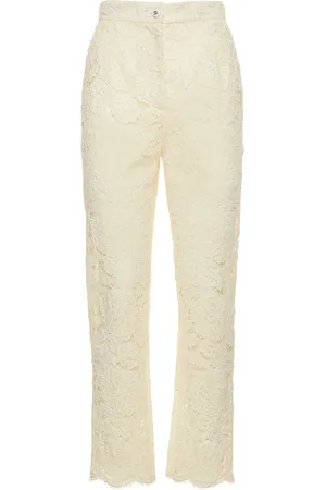 Dolce & Gabbana Pantalon Évasé En Dentelle Taille Haute