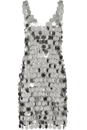 Paco rabanne Robe Courte Ornée De Sequins Col En V