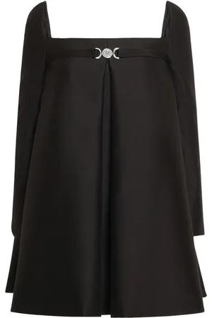 VERSACE Robe En Maille De Soie Et Laine Manches Longues