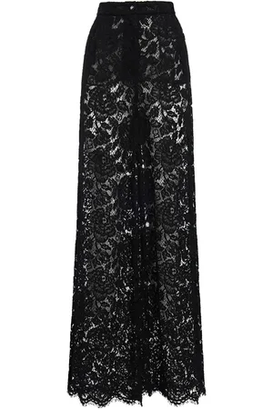 Dolce & Gabbana Pantalon Évasé En Dentelle Taille Haute