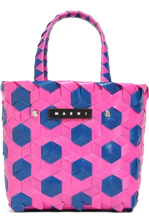Marni Panier Tissé Color-block À Logo