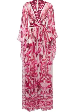 Dolce & Gabbana Robe En Mousseline De Soie Imprimé Maiolica
