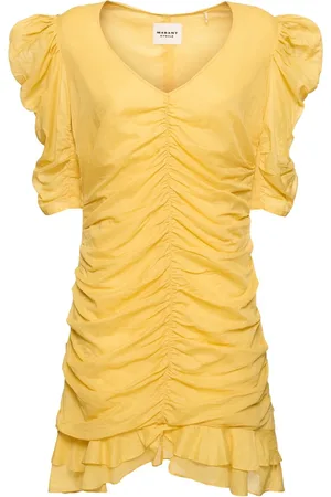 Marant Etoile Robe Courte En Coton Froncé Sireny